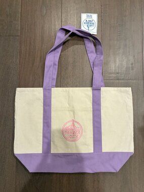 NWT Trader Joe's Large Canvas Tote Bag Reusable Shopper - Lavender